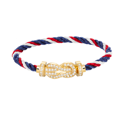 [BLUE TEARS]CHANCE LARGE 8 FIGURE BUCKLE FULLDIAMOND BRACELET GOLD