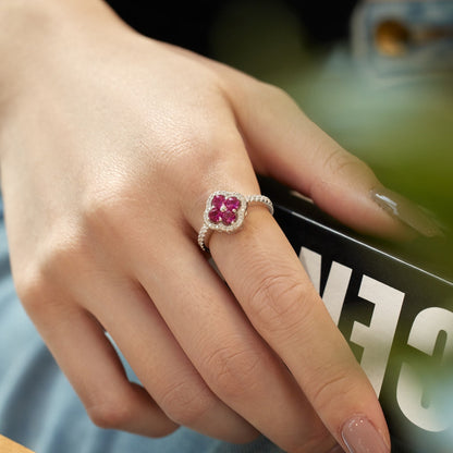 [Nova Jewelry]Four Leaf Clover Flower Design Ring