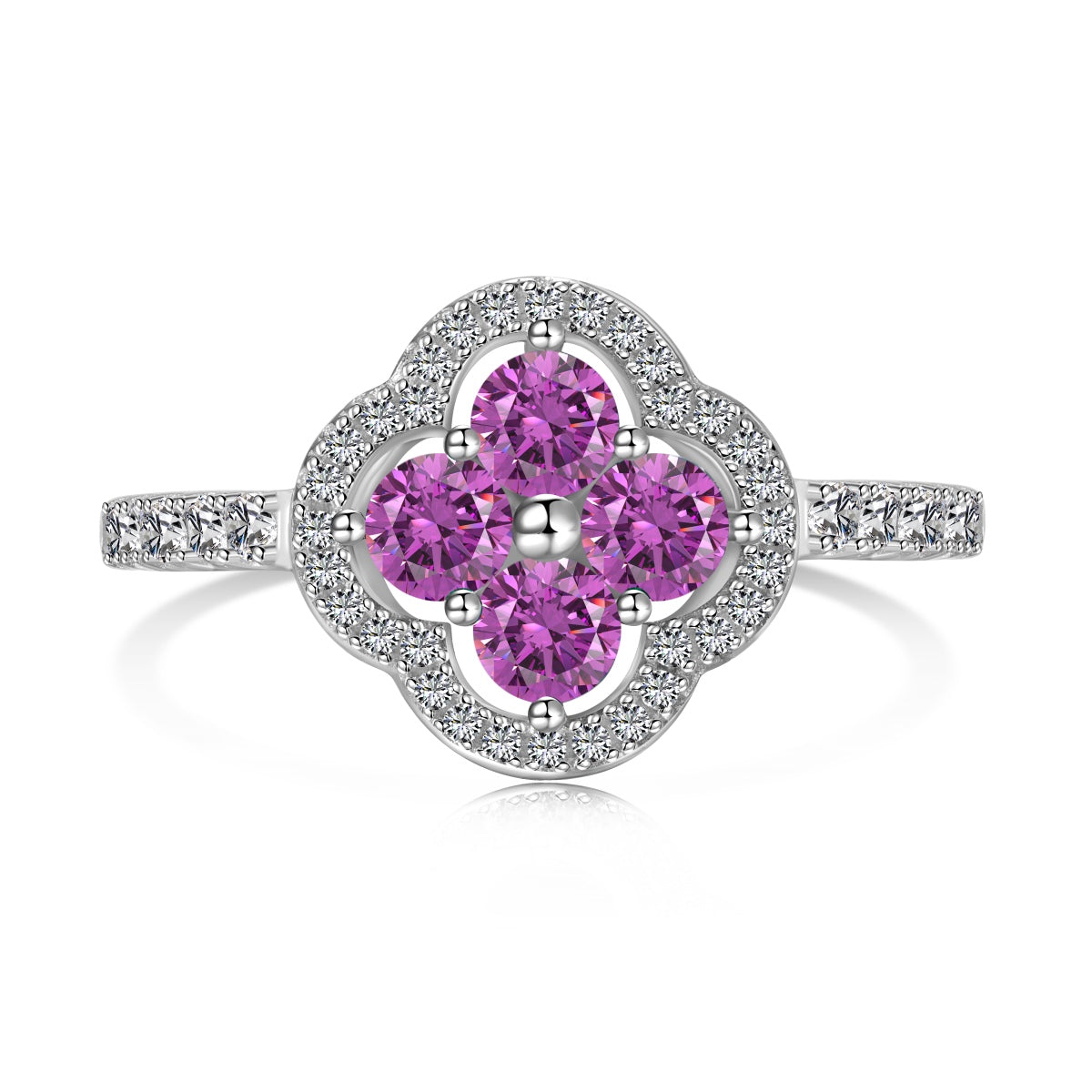 [Nova Jewelry]Four Leaf Clover Flower Design Ring