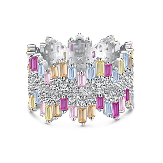 [Nova Jewelry]Luxurious Colorful Radiant Cut Daily Ring