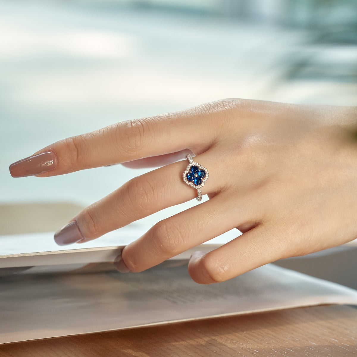 [Nova Jewelry]Four Leaf Clover Flower Design Ring