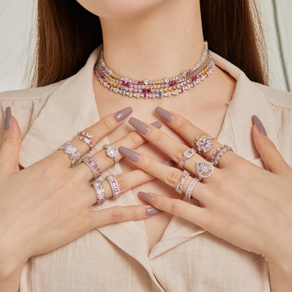 [Nova Jewelry]Dainty Colorful Radiant Cut Daily Ring