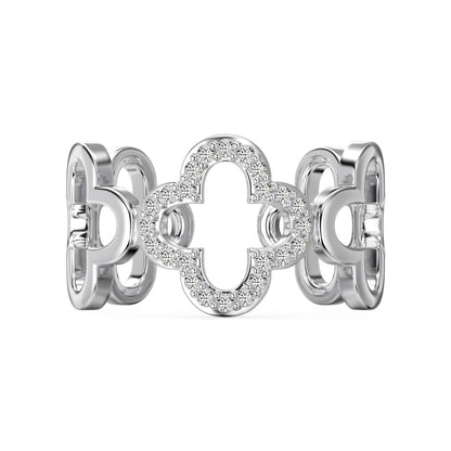 [Nova Jewelry]Hollow Design Four-Leaf Clover Flower Shape Ring