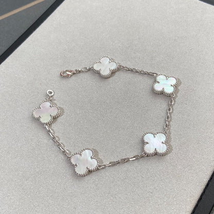[BLUE TEARS]CLOVER SILVER MOP 5 MOTIF BRACELET