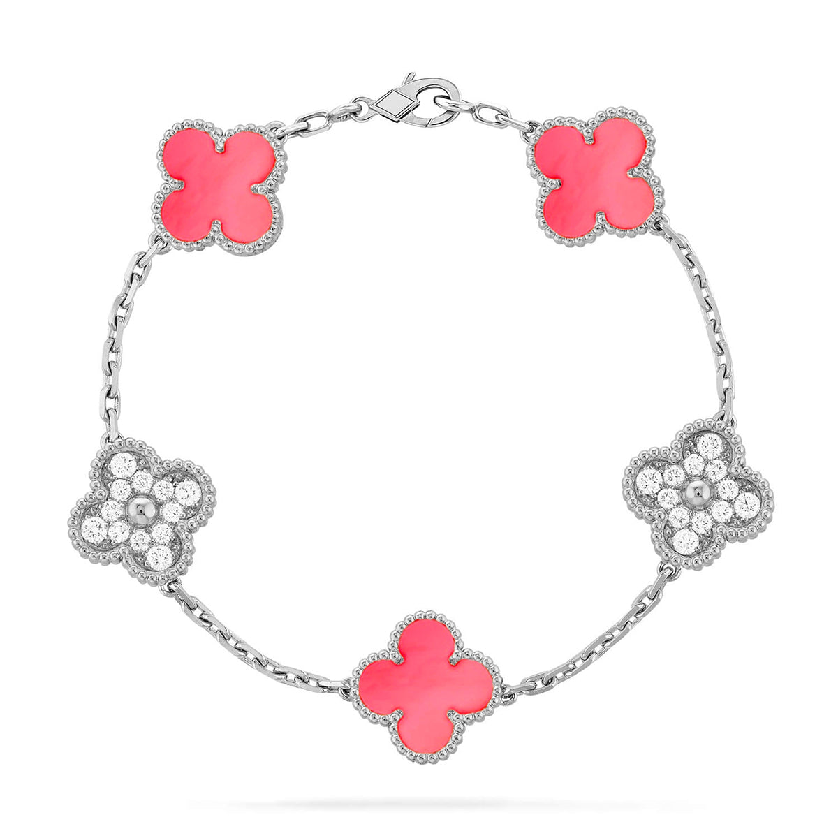[BLUE TEARS] CLOVER 5 MOTIFS  PINK MOP BRACELET COLLECTION