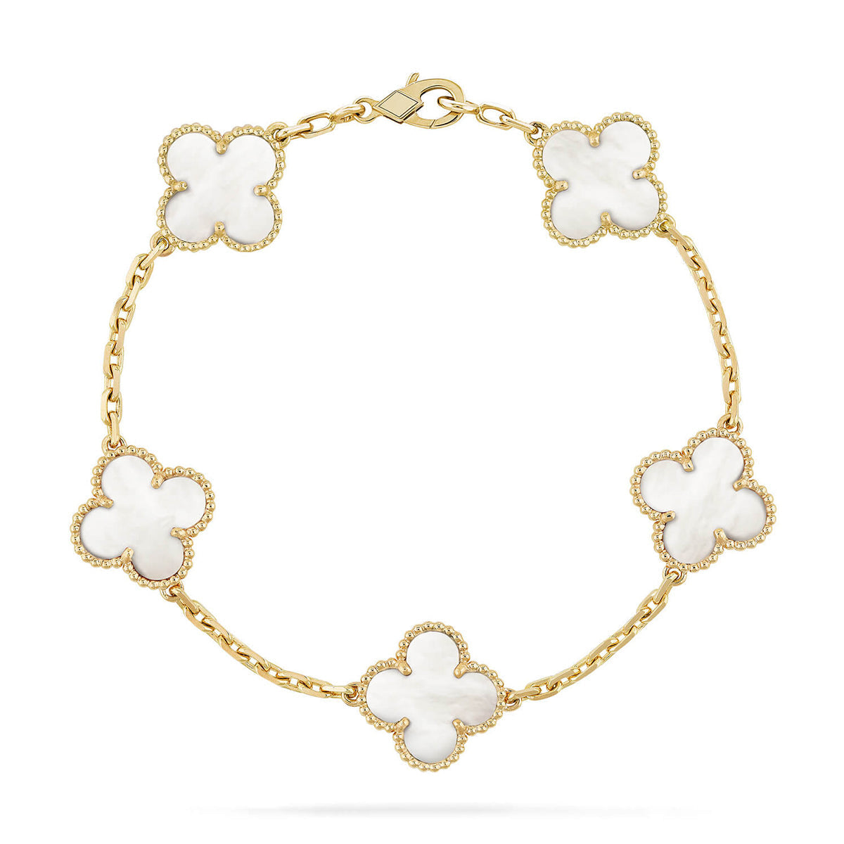 [BLUE TEARS]CLOVER WHITE PEARL MOP 5 MOTIF BRACELET COLLECTION