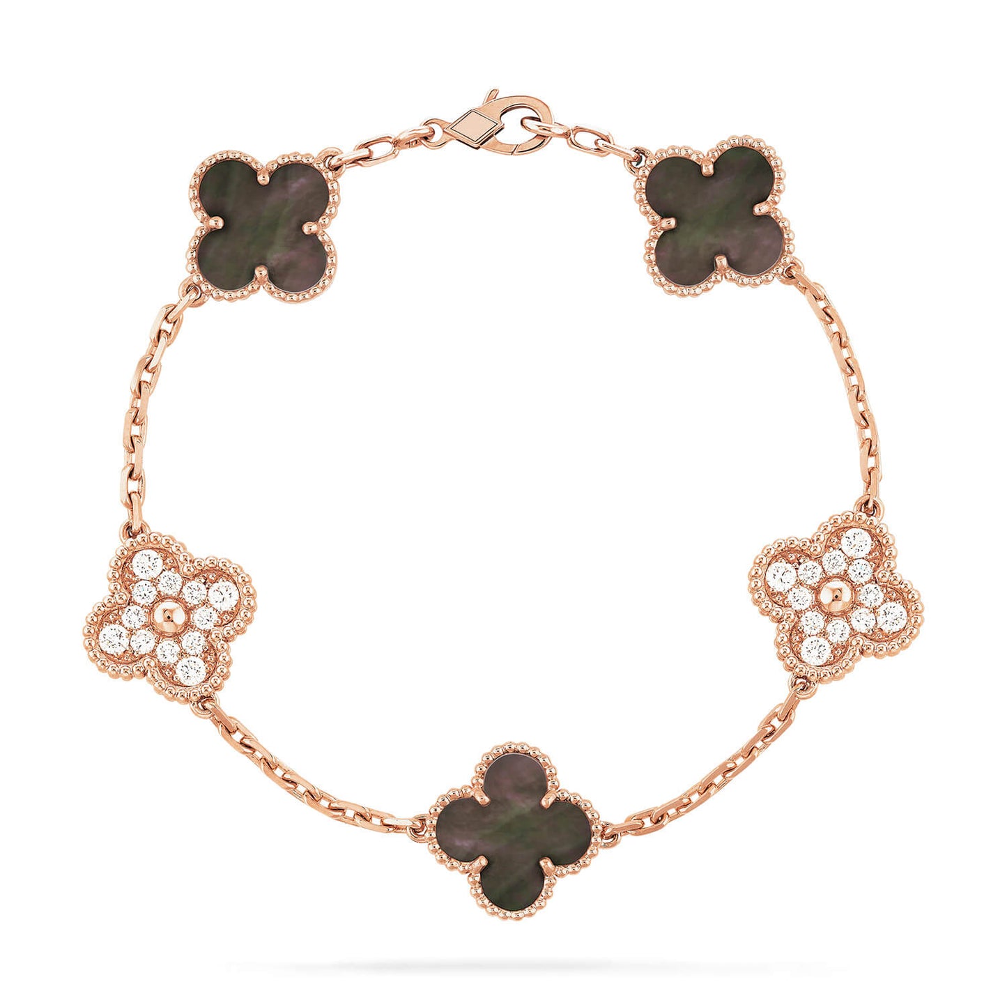 [BLUE TEARS]CLOVER 5 MOTIF GRAY MOP DIAMOND BRACELET