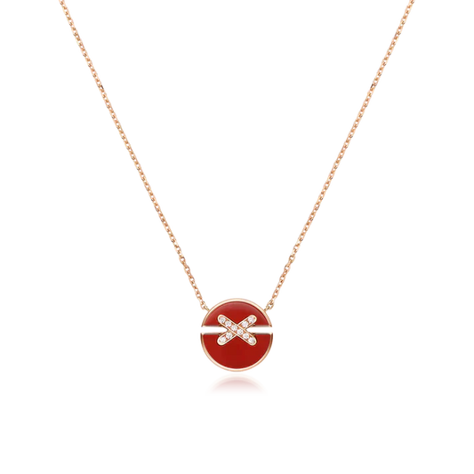 [BLUE TEARS]JEUX DE ROSE GOLD DIAMOND NECKLACE