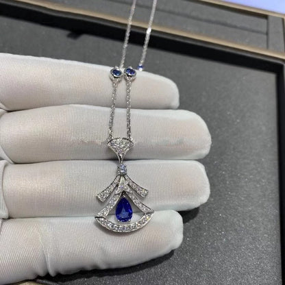 [BLUE TEARS]DREAM NECKLACE AGATE DIAMOND SILVER