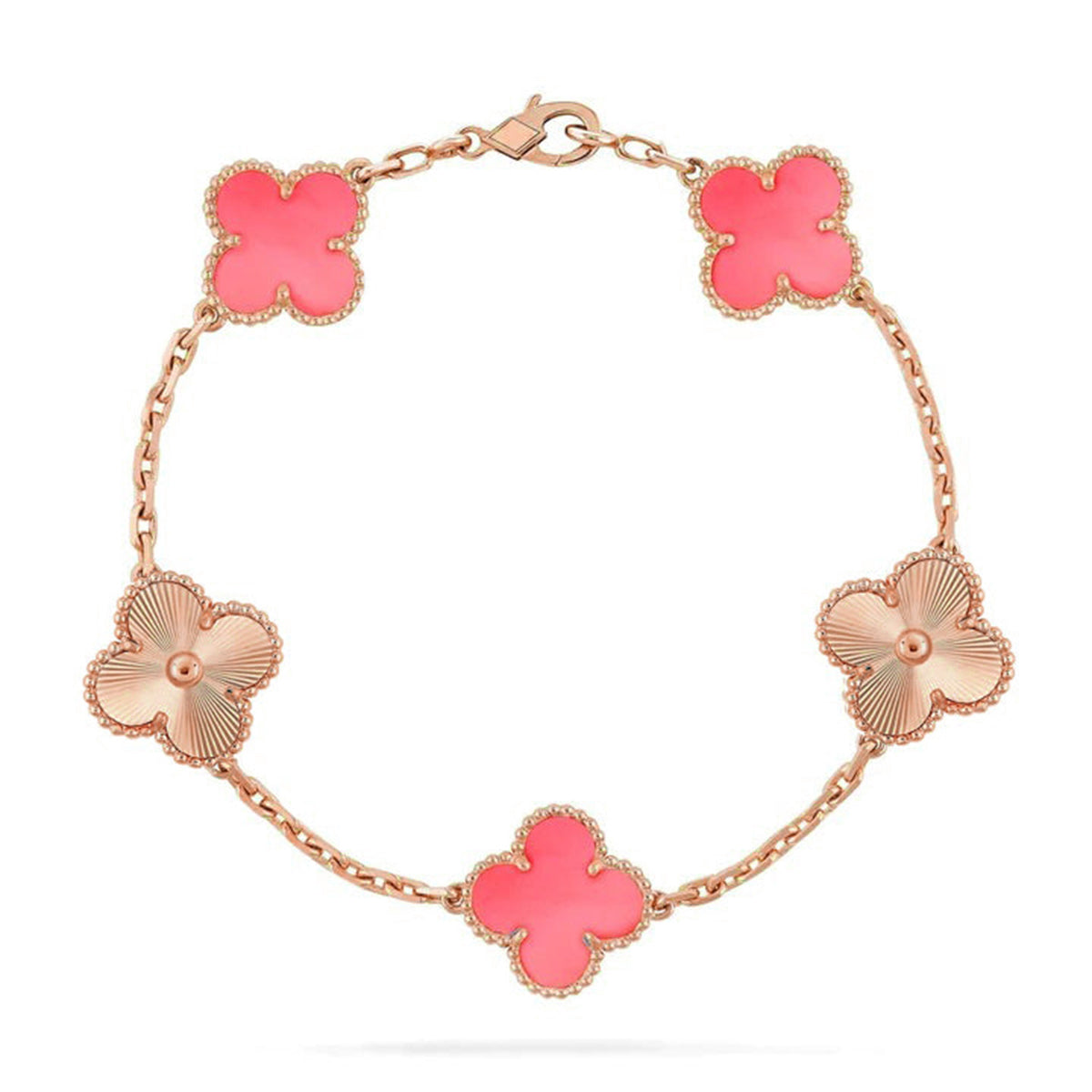 [BLUE TEARS] CLOVER 5 MOTIFS  PINK MOP BRACELET COLLECTION