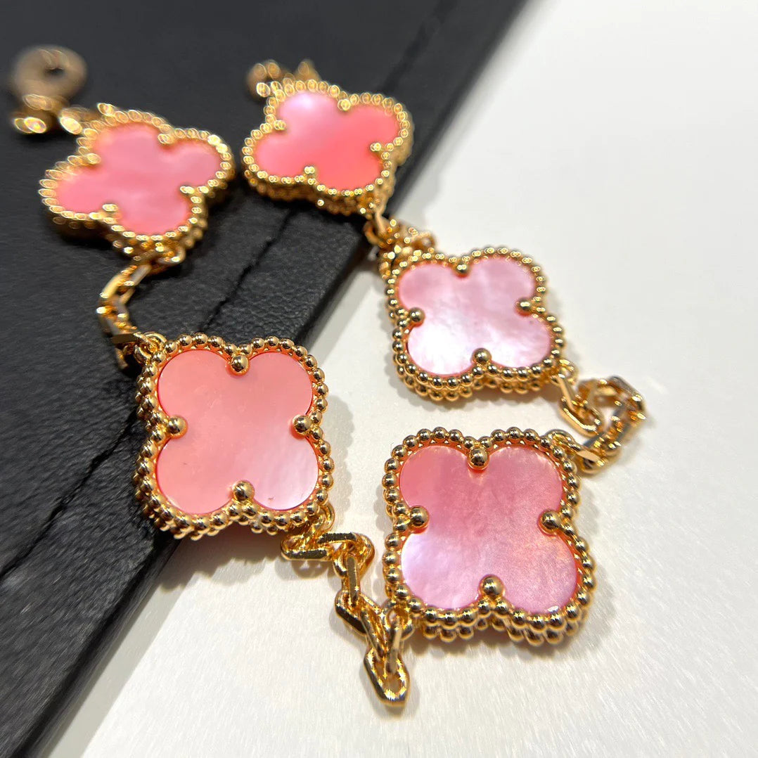 [BLUE TEARS]CLOVER 5 PINK MOP BRACELET