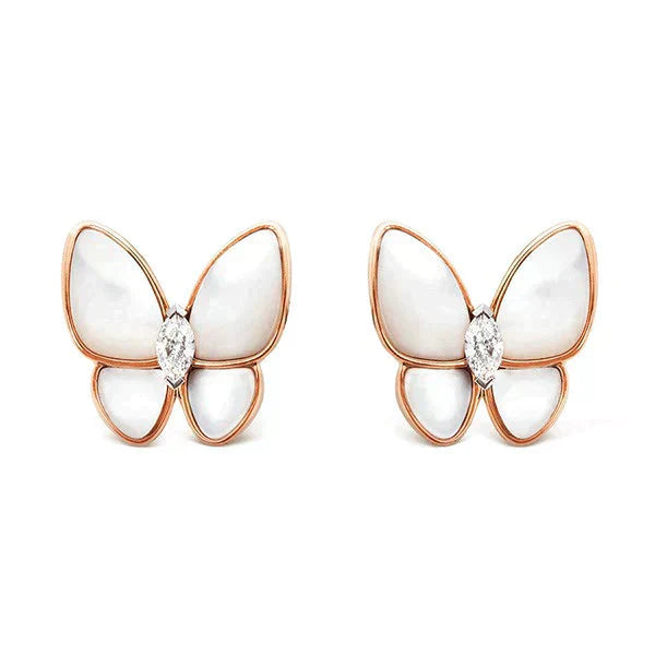 [BLUE TEARS]BUTTERFLY MOP DIAMOND EARRINGS