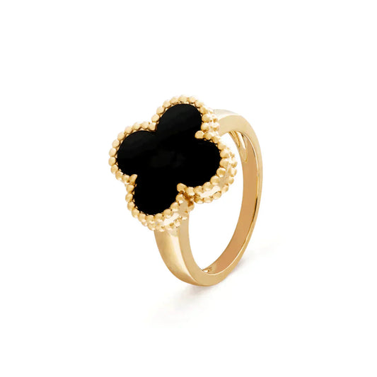 [BLUE TEARS]CLOVER ONYX RING